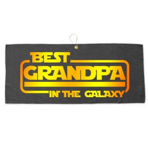 Best Grandpa In The Galaxy Funny Large Microfiber Waffle Golf Towel