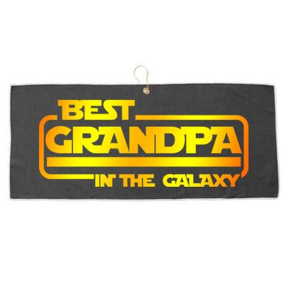 Best Grandpa In The Galaxy Funny Large Microfiber Waffle Golf Towel