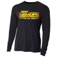 Best Grandpa In The Galaxy Funny Cooling Performance Long Sleeve Crew