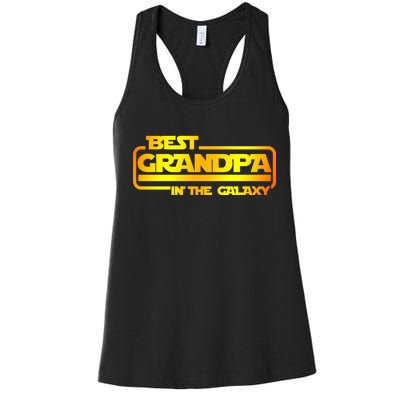 Best Grandpa In The Galaxy Funny Women's Racerback Tank