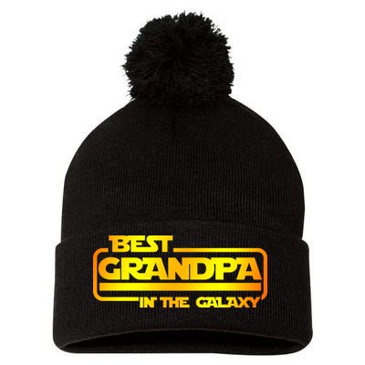 Best Grandpa In The Galaxy Funny Pom Pom 12in Knit Beanie