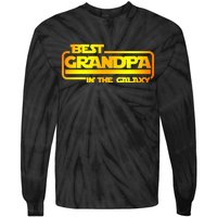 Best Grandpa In The Galaxy Funny Tie-Dye Long Sleeve Shirt