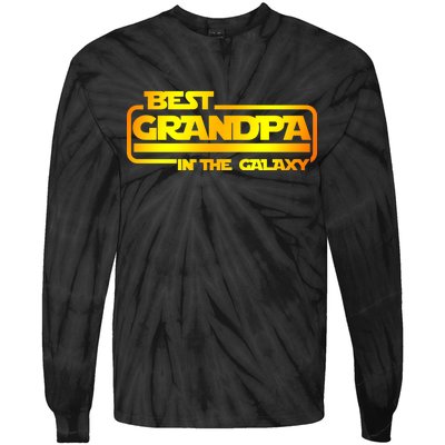 Best Grandpa In The Galaxy Funny Tie-Dye Long Sleeve Shirt