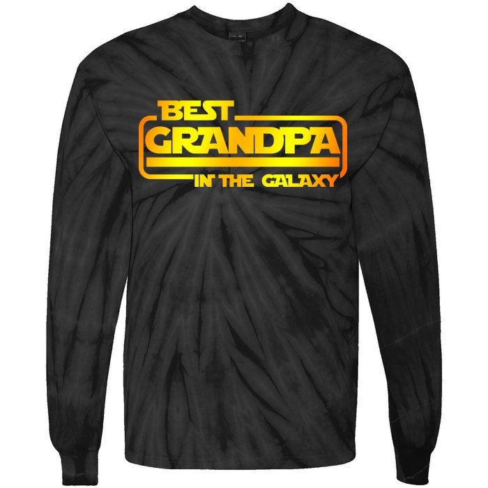 Best Grandpa In The Galaxy Funny Tie-Dye Long Sleeve Shirt