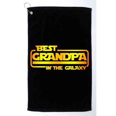 Best Grandpa In The Galaxy Funny Golf Towel
