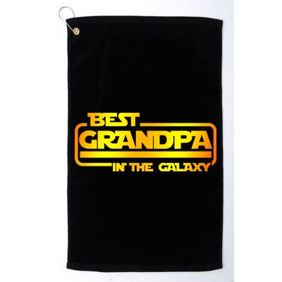 Best Grandpa In The Galaxy Funny Platinum Collection Golf Towel