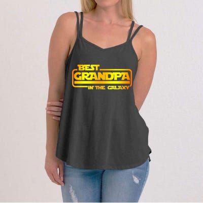 Best Grandpa In The Galaxy Funny Women's Strappy Tank