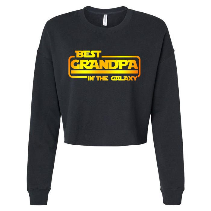 Best Grandpa In The Galaxy Funny Cropped Pullover Crew