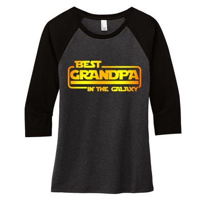 Best Grandpa In The Galaxy Funny Women's Tri-Blend 3/4-Sleeve Raglan Shirt