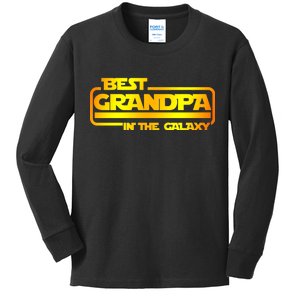 Best Grandpa In The Galaxy Funny Kids Long Sleeve Shirt