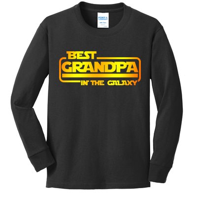 Best Grandpa In The Galaxy Funny Kids Long Sleeve Shirt