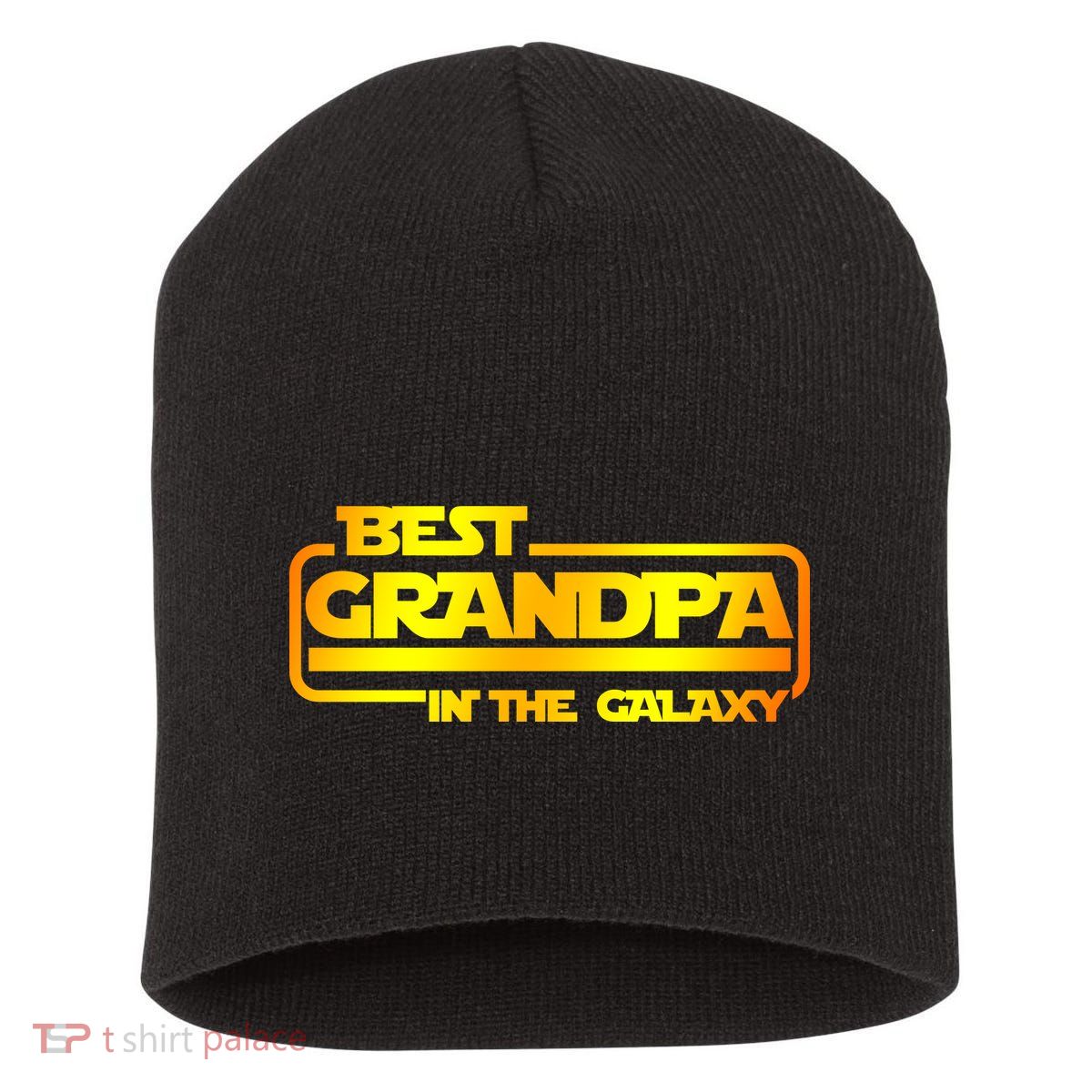 Best Grandpa In The Galaxy Funny Short Acrylic Beanie
