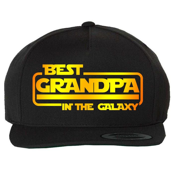 Best Grandpa In The Galaxy Funny Wool Snapback Cap