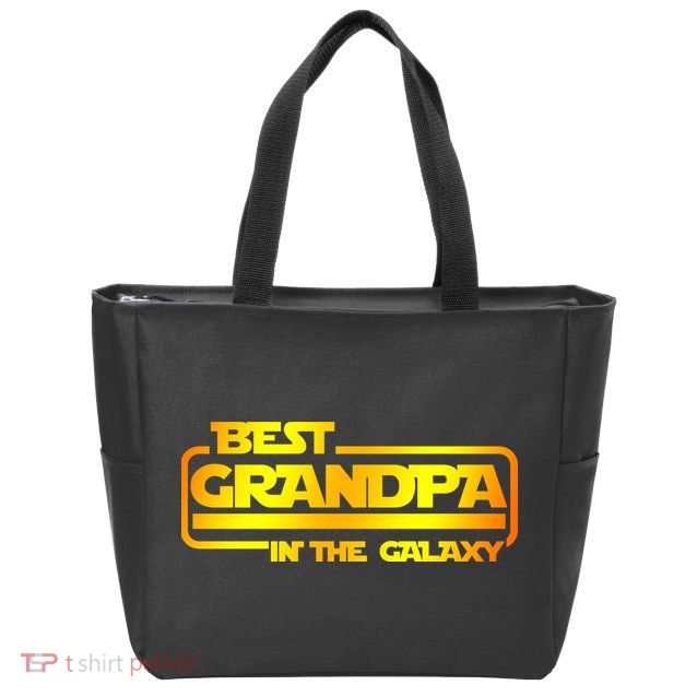 Best Grandpa In The Galaxy Funny Zip Tote Bag