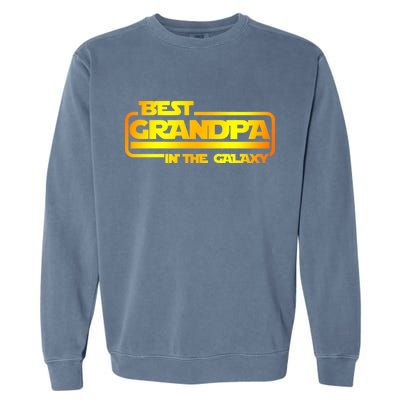 Best Grandpa In The Galaxy Funny Garment-Dyed Sweatshirt