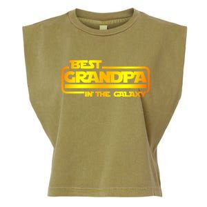 Best Grandpa In The Galaxy Funny Garment-Dyed Women's Muscle Tee