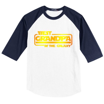 Best Grandpa In The Galaxy Funny Baseball Sleeve Shirt