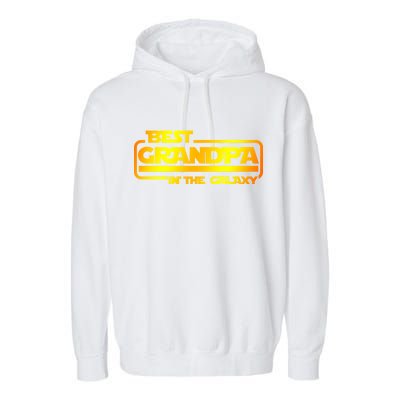 Best Grandpa In The Galaxy Funny Garment-Dyed Fleece Hoodie