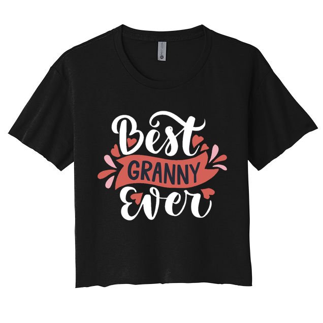 Best Granny Ever Hearts Crop Top