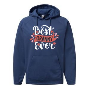 Best Granny Ever Hearts Performance Fleece Hoodie