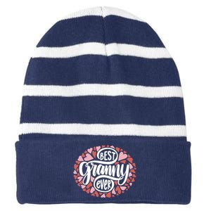 Best Granny Ever Loving Grandmother Striped Beanie with Solid Band