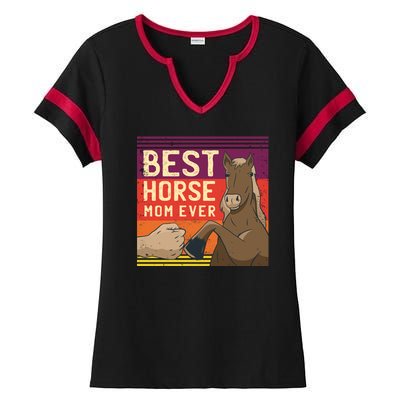 Best Horse Mom Ever Ladies Halftime Notch Neck Tee