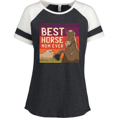 Best Horse Mom Ever Enza Ladies Jersey Colorblock Tee