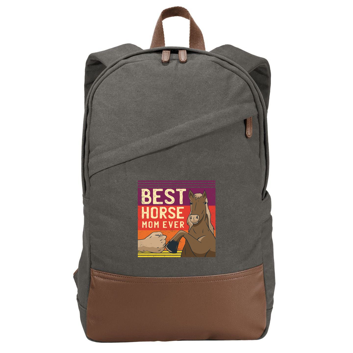 Best Horse Mom Ever Cotton Canvas Backpack
