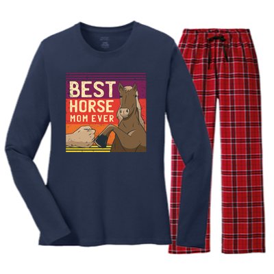 Best Horse Mom Ever Women's Long Sleeve Flannel Pajama Set 