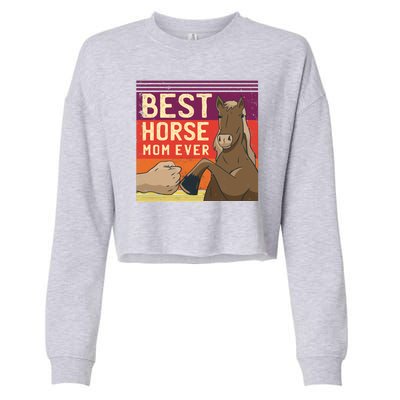 Best Horse Mom Ever Cropped Pullover Crew