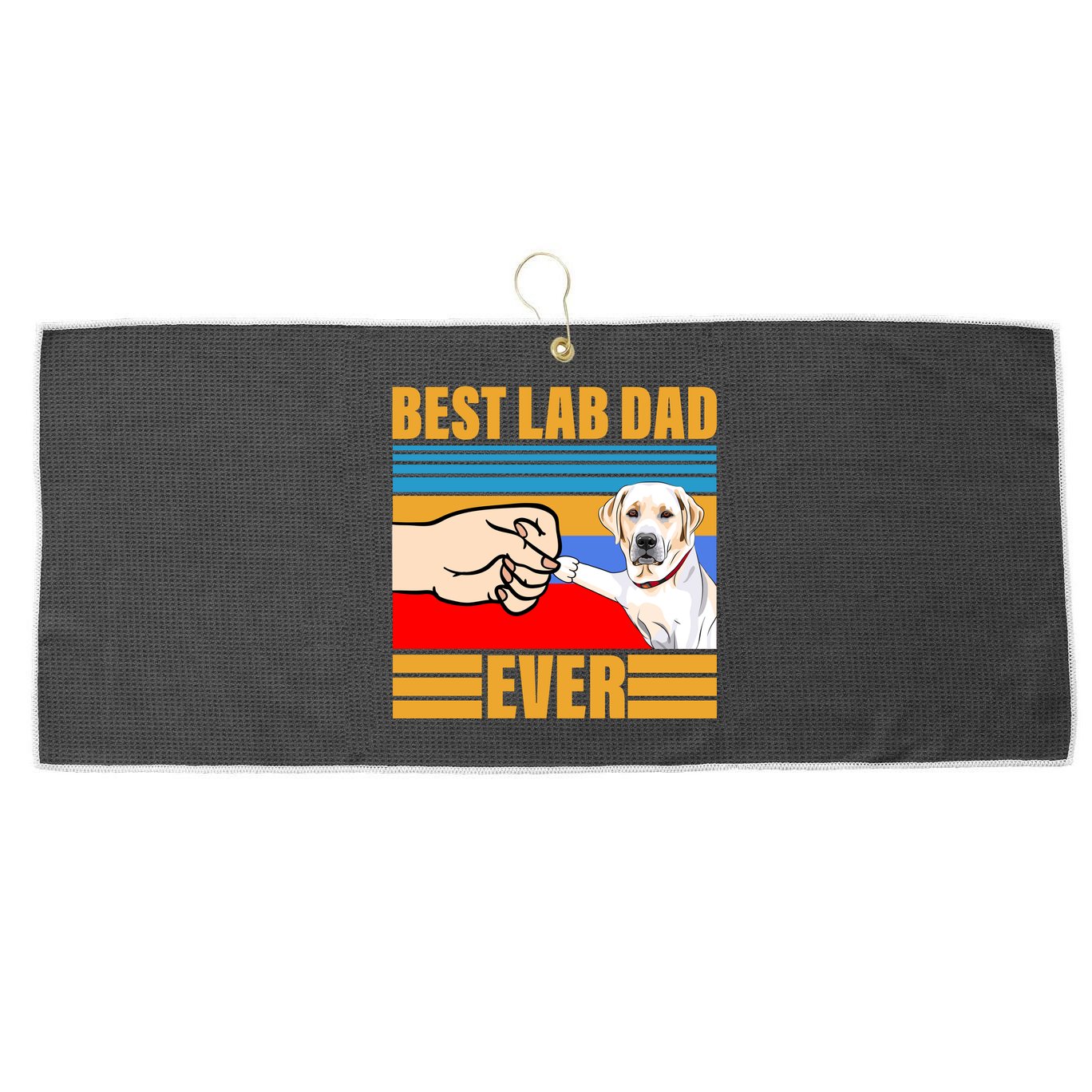 Best Lab Dad Ever Large Microfiber Waffle Golf Towel