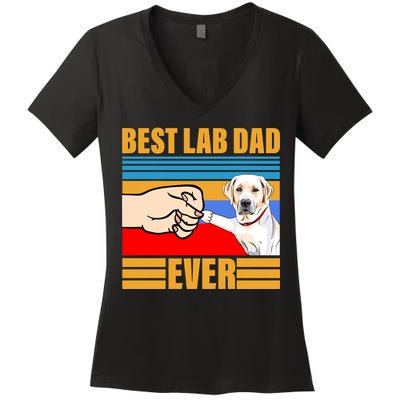 Best Lab Dad Ever Women's V-Neck T-Shirt