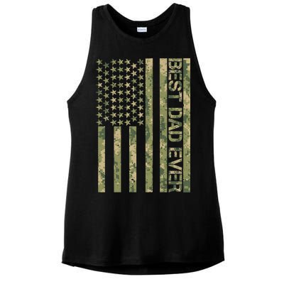 Best Military Dad Ever Ladies PosiCharge Tri-Blend Wicking Tank