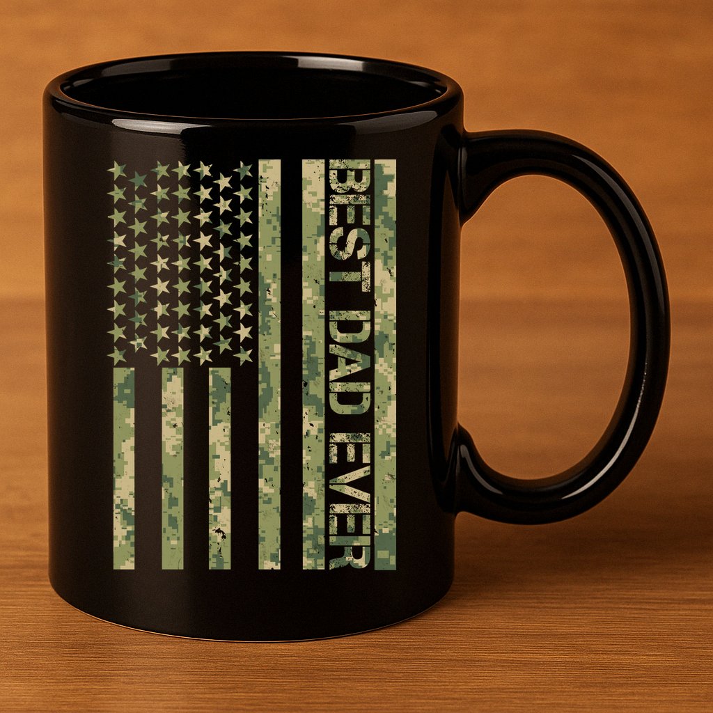 Best Military Dad Ever 11oz C Handle Ceramic Mug