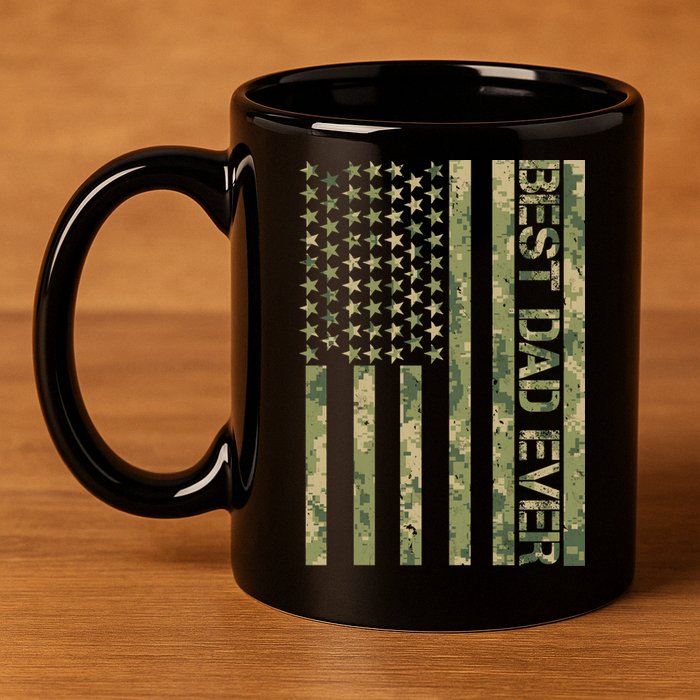 Best Military Dad Ever 11oz C Handle Ceramic Mug