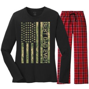 Best Military Dad Ever Women's Long Sleeve Flannel Pajama Set 