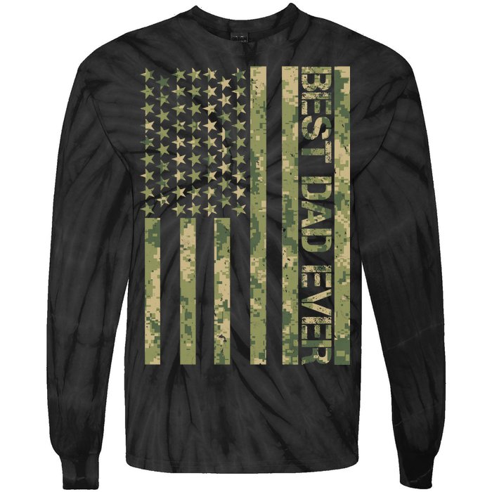 Best Military Dad Ever Tie-Dye Long Sleeve Shirt