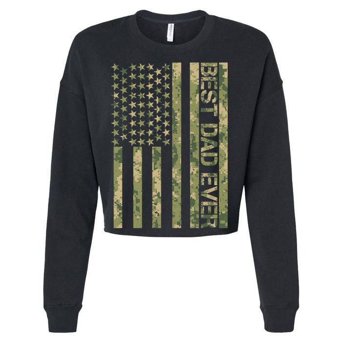 Best Military Dad Ever Cropped Pullover Crew