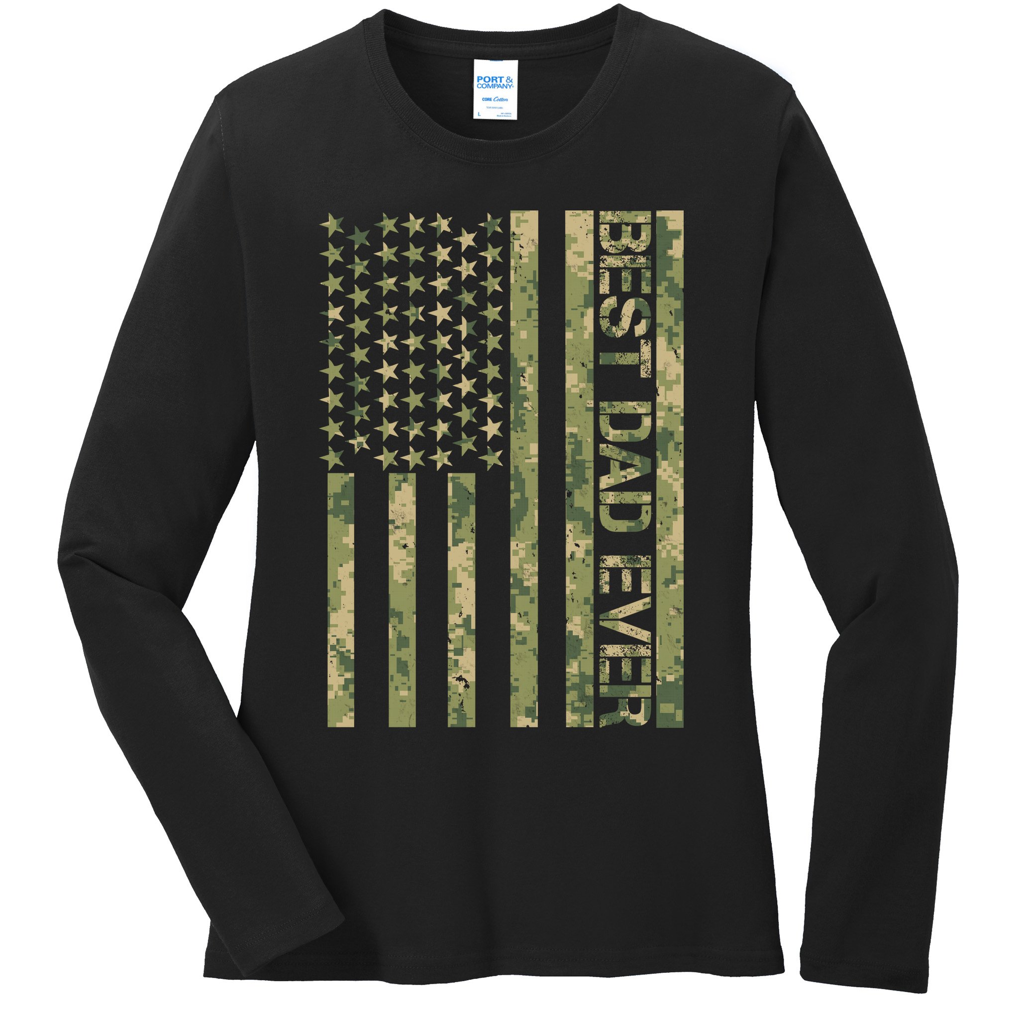 Best Military Dad Ever Ladies Long Sleeve Shirt
