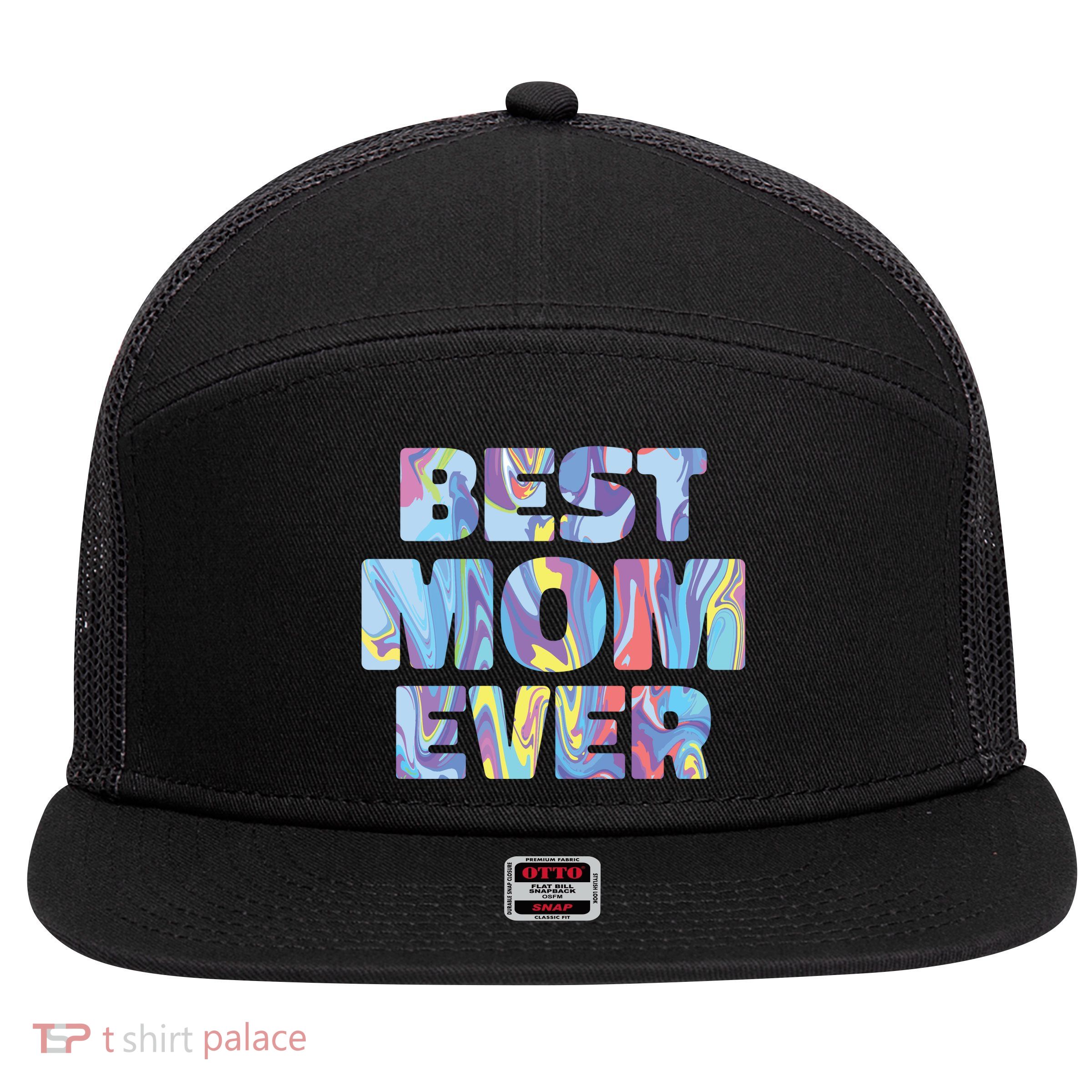 Best Mom Ever Colorful 7 Panel Mesh Trucker Snapback Hat