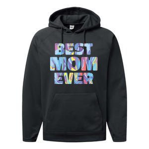 Best Mom Ever Colorful Performance Fleece Hoodie