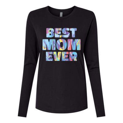 Best Mom Ever Colorful Womens Cotton Relaxed Long Sleeve T-Shirt