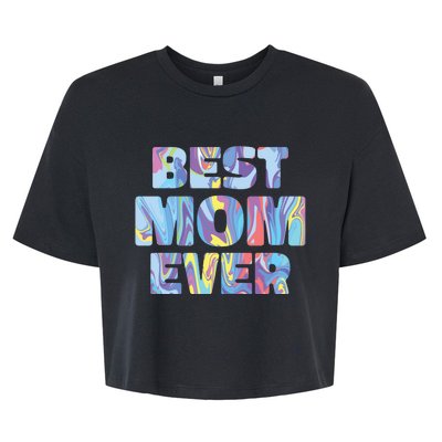 Best Mom Ever Colorful Bella+Canvas Jersey Crop Tee