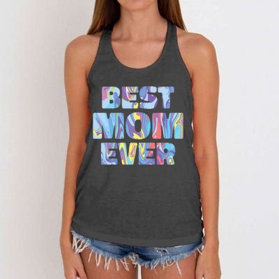 Best Mom Ever Colorful Women's Knotted Racerback Tank