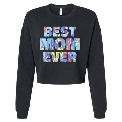 Best Mom Ever Colorful Cropped Pullover Crew