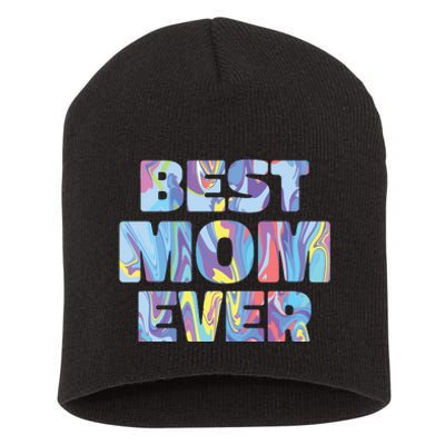 Best Mom Ever Colorful Short Acrylic Beanie