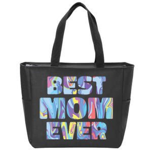 Best Mom Ever Colorful Zip Tote Bag