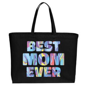 Best Mom Ever Colorful Cotton Canvas Jumbo Tote