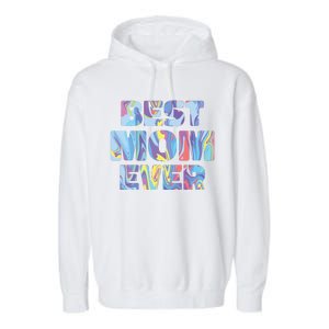 Best Mom Ever Colorful Garment-Dyed Fleece Hoodie