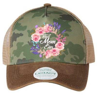 Best Mom Ever Flower Wreath Legacy Tie Dye Trucker Hat